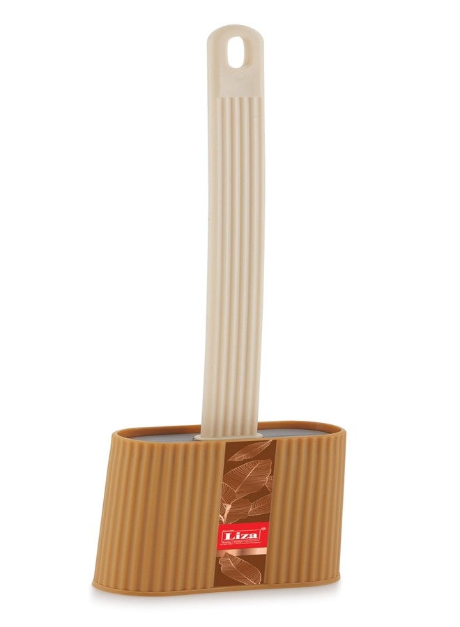 Nabhya Silicone Toilet Brush Anti-Drip Set,Toilet Bowl Cleaner Brush for Bathroom, No-Slip Long Handle (Beige) - Image 1